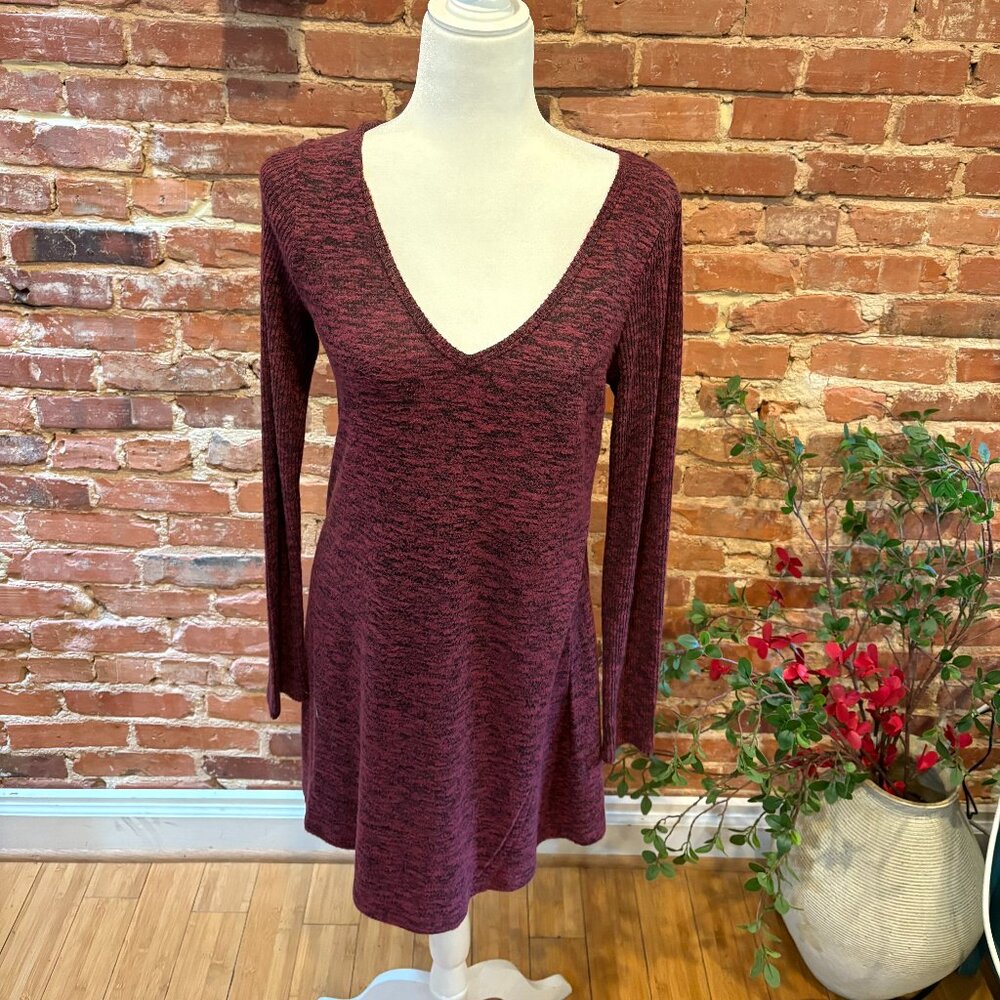 Express Maroon Light Sweater Dress - Size Medium